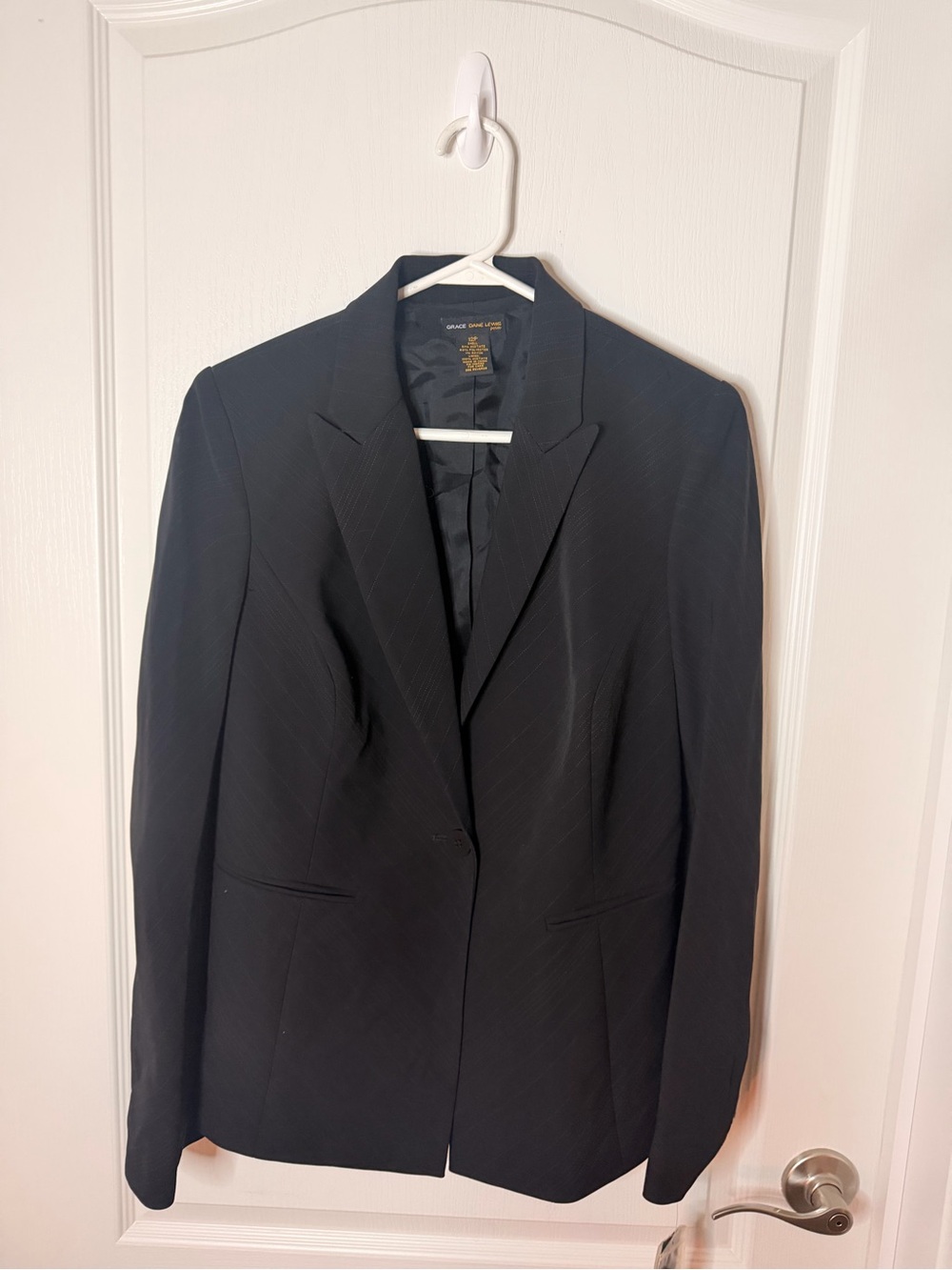 Grace Dane Lewis Women's Black Single-Button Blazer